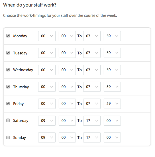 Create Work Schedules for nonworking Hours/Night schedules HappyFox